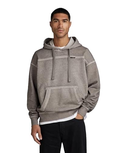 Image of G-Star Men's Garment Dyed Loose Hoodie, Grey (elephant skin gd D24219-D249-G107), S