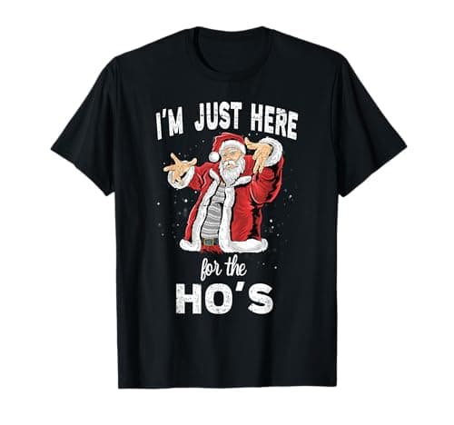 Image of I'm Just Here For the Ho's, Funny Rude Christmas Santa Men T-Shirt