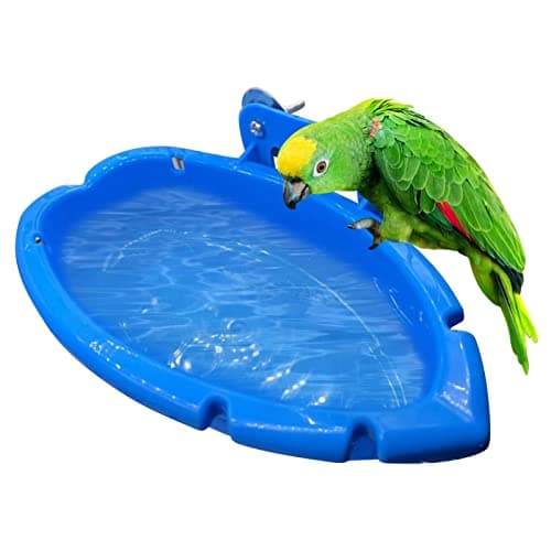 Image of Groust Bird Bath Tub Bowl Basin Hanging Birdbath Toy Pet Parrot Budgie Parakeet Cockatiel Cage Water Shower Food Feeder (including mounting screws)