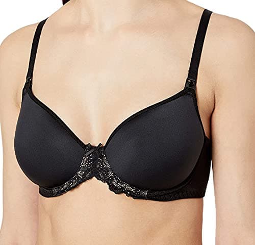 Image of Wacoal Women's Nursing Contour Bra, Black, 34E