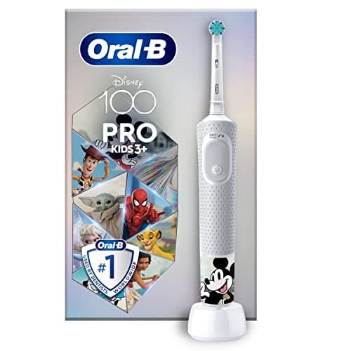 Image of Oral-B Pro Kids Electric Toothbrush, Christmas Gifts For Kids, 1 Toothbrush Head, x4 Disney Stickers, 2 Modes with Kid-Friendly Sensitive Mode, For Ages 3+, 2 Pin UK Plug, Special Edition
