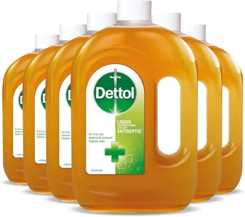 Image of Dettol Antiseptic Liquid, Multipack of 6 X 750ml, Total 4.5L, Cleaning Alcohol, Isopropyl Rubbing Alcohol, Ipa Alcohol, Antibacterial, Disinfectant, Antiseptics and Disinfectants, First Aid