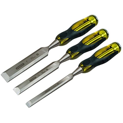 Image of STANLEY FATMAX 3 Piece Pro Dynagrip Chisel Set with Bevel Edge includes 12/18/25mm, 2-16-0268