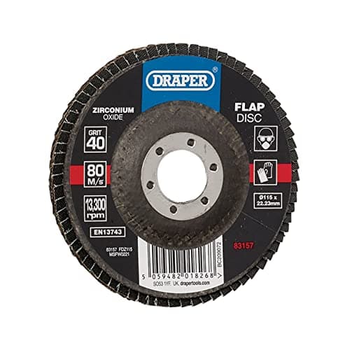 Image of Draper 83157 Zirconium Oxide Flap Disc, 115 x 22.23mm, 40 Grit