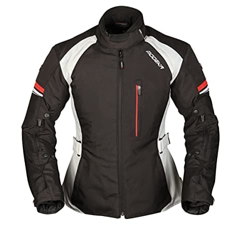 Image of Modeka Violetta Women's Textile Motorcycle Jacket Black/Light Grey 40