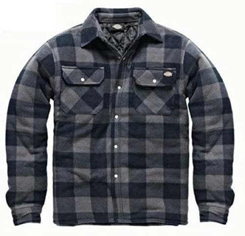 Image of Dickies Portland Padded Shirt Fleece Workwear (SH5000) Warm Padded Lined Navy Blue Sizes S-3XL (M)