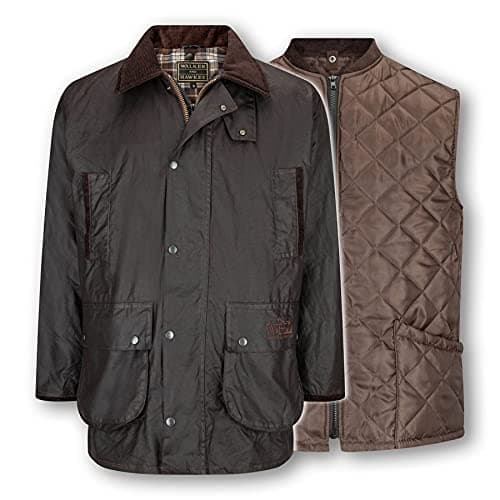 Image of WALKER AND HAWKES - Men's Wax 3-in-1 Greendale Jacket - Brown - Medium