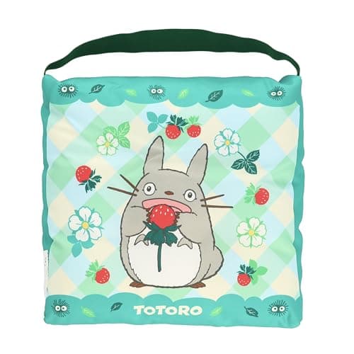 Image of Marushin 1025010200 Ghibli School Cushion, My Neighbor Totoro, Surrounded by Strawberries, Kids, Children, H11.8 x W11.8 x D2.0 inches (30 x 30 x 5 cm), Kindergarten, School Entrance Preparation,