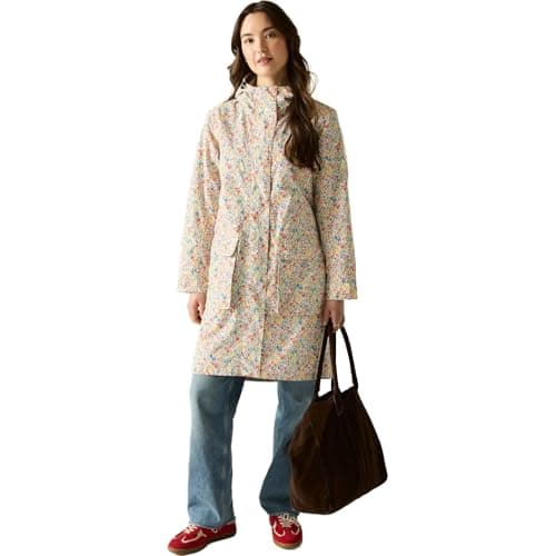 Image of Regatta Womens Cath Kidston Long Waterproof Jacket - Cream Harmony Ditsy - 18