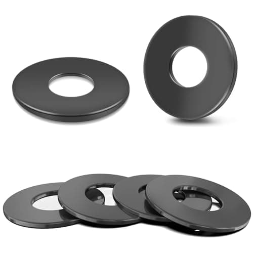 Image of Wavanta M4 Washers Black, 50Pcs M4 x 9mm Flat Washer, 304 Stainless Steel Metal Washers for Screws and Bolts, Black Finish