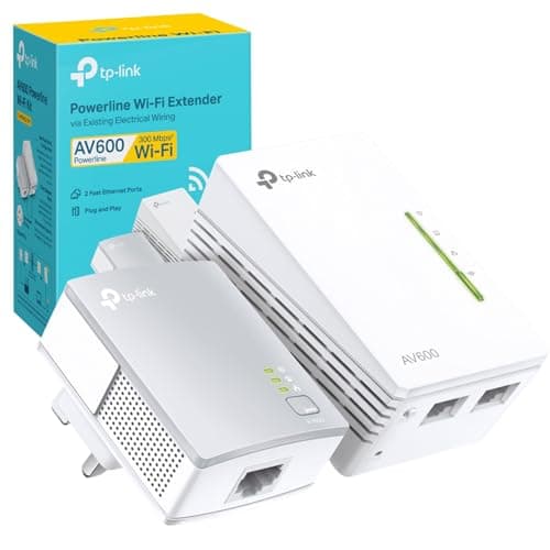 Image of TP-Link TL-WPA4221 KIT AV600 Powerline WiFi Extender Kit, Up to 300Mbps, 2+1 Ethernet Ports, HomePlug AV, Wi-Fi Hotspot, Boost Home Internet Signal, Powerline Adapters, Plug & Play, UK Plug