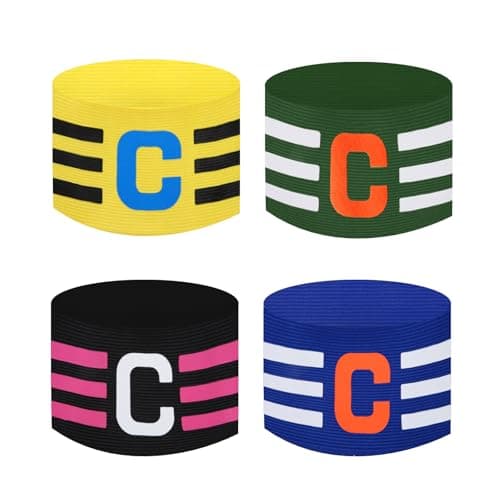 Image of SFBSFL 5PCS Football Captains Armbands,Adjustable Football Band Soccer Captain's Armband For Adult And Youth,Youth Football Sports Children's Big C Armband,Suitable For Youth Football (colorful)