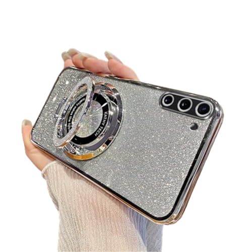 Image of IMEIKONST Glitter Case Compatible with Samsung Galaxy Note 10 for Women Girls, Sparkle Ring Kickstand Camera Lens Protector Shockproof Slim Fit TPU Bumper Cover for Samsung Note 10. Silver DS1