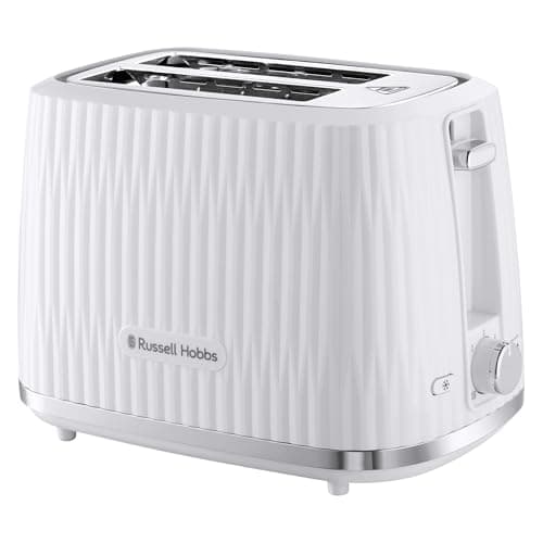 Image of Russell Hobbs Eden 2 Slice Toaster (6 Browning settings, High lift feature, Frozen, reheat, cancel functions, Removable crumb tray, 800W, White) 27370