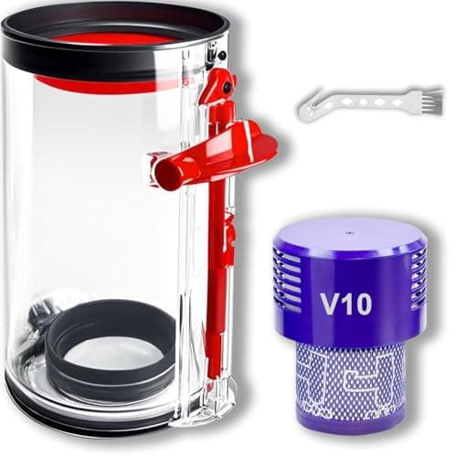Image of Dust Bin Replacement Compatible with Dyson V10 SV12 Cyclone, V10 Absolute, V10 Animal Pro, V10 Total Clean Cordless Vacuum Cleaner, Canister Bin with HEPA Filter, Parts No.969509-01