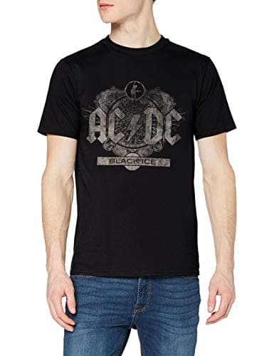 Image of ACDC Men's AC/DC Black Ice T-Shirt, White (Black Black), Large (Manufacturer Size:Large)