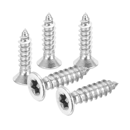 Image of PATIKIL 100 Pcs Flat Head Torx/Star Screws, M3 x 12mm Torx Drive Self Tapping Wood Screws Stainless Steel Countersunk Tamper Proof Screw with T10 Bit for Wood Soft Metal