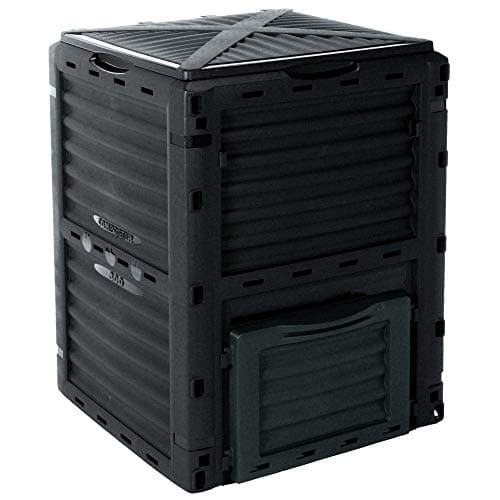 Image of 4smile 300 Litre Garden Composter Bin Composting Waste Box Recycling Eco Storage, Plastic, Black