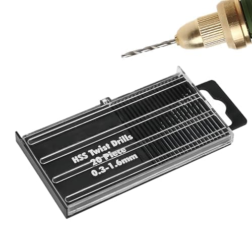 Image of 20 Pcs 0.3-1.6mm Small Drill Bits,High Speed Steel Micro Twist Drill Bit Set,Mini Twist Drill for Crafts for Diy Plastic Wood Soft Metal