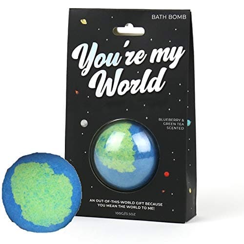 Image of You are My World Bath Bomb | Blueberry and Green Tea Scented Bath Bomb | Gift Republic Earth Shaped Bath Time Fun