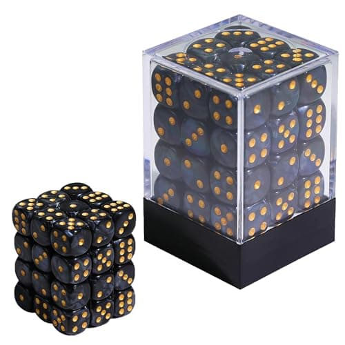 Image of Gobelieve 36-Piece 12mm Rounded Corner Dice Set with Box, 6-Sided Mini Dice with Case, Black and Gold Dice for Game Collectibles and Tabletop RPG Accessories