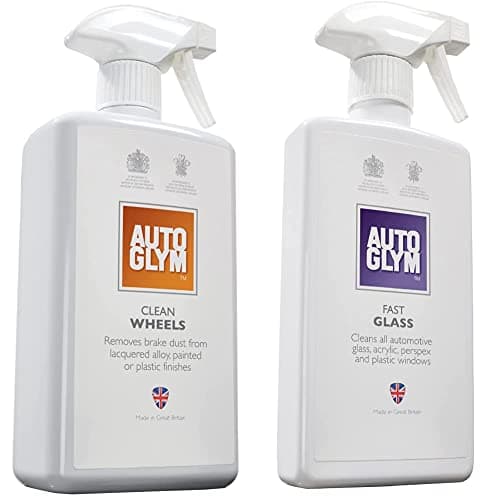Image of Autoglym Clean Wheels, 1L - Car Wheel Cleaner & Fast Glass, 500ml - Car Window Cleaner for Windscreen, Windshield, Window Cleaning, Mirrors and More