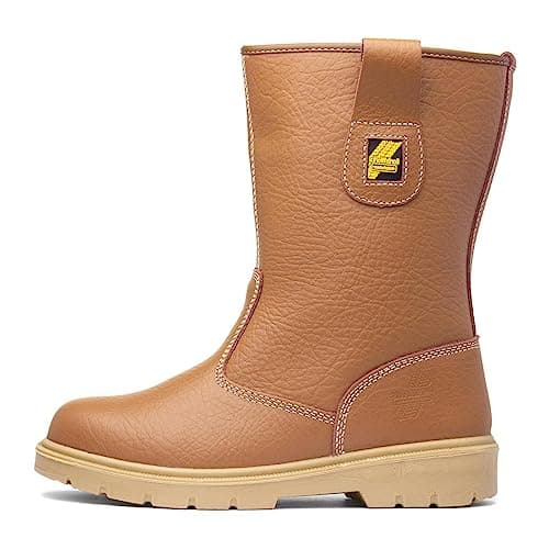 Image of EarthWorks Safety - EarthWorks Bracket Mens Tan Rigger Safety Boot - Size 9 UK - Gold
