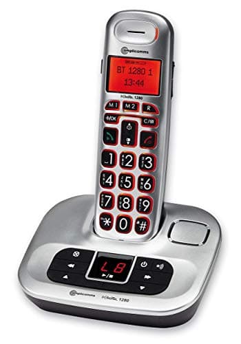 Image of Amplicomms BigTel 1280 - Big Button Phone for Elderly with Answering Machine - Loud Phones for Hard of Hearing - Cordless Hearing Aid Compatible Phones