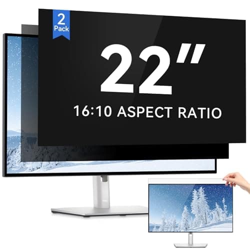 Image of IPROKKO [2 Pack 22 Inch Computer Privacy Screen Filter, Removable Anti Glare Blue Light Scratch Protector Film for 22inch Computer 16:10 Widescreen Monitor, Anti Spy Security Protector Shield