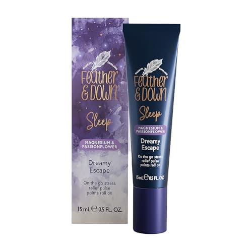 Image of Feather & Down Magnesium and Passionflower Dreamy Escape (15ml) - Calming Pulse Point Rollerball with 10% Magnesium and Passionflower Extract, Calms for Anxiety & Stress, On-The-Go Relaxation