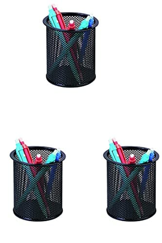Image of FINCHLEY 3 X Q-Connect Mesh Pen Pot Black KF00864 REFILL PEN FREE