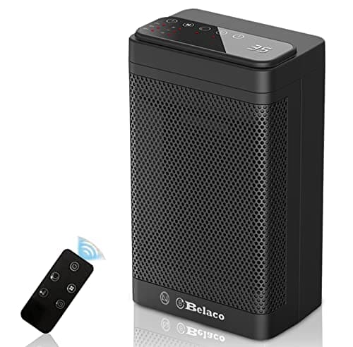 Image of Belaco New Space Heater, Electric Heater, 12hrs Timer, Remote Control, Oscillation, Ceramic Fan Heater portable heater 1400W home office room heater, Overheat protection BEL-PTC-12B