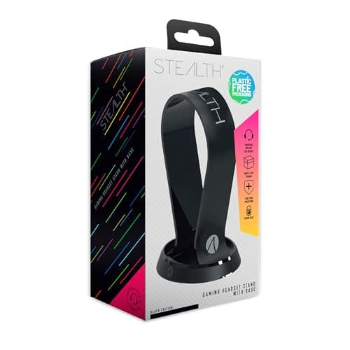 Image of STEALTH Gaming Headset Stand With Base - Black, Compatible with most Headsets, Keeps your Game or Work Station Tidy