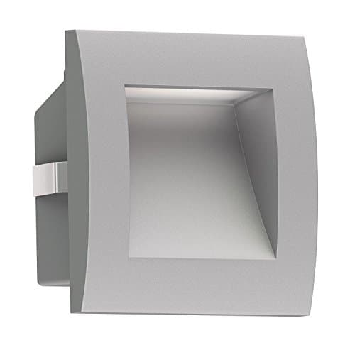 Image of ledscom.de LED recessed wall Light ZIBAL, Downlight for Outdoors, IP65, Grey matt, 90 x 90mm, Warm White