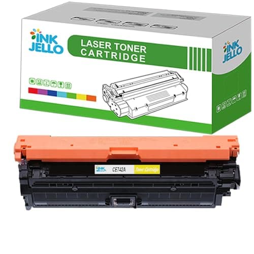Image of InkJello Remanufactured Toner Cartridge Replacement for HP Colour LaserJet CP5225 CP5225dn CP5225n CE742A (Yellow)