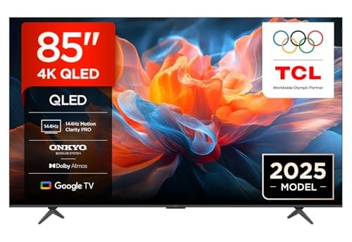 Image of TCL 85T8C-UK 85 Inch 4K 144Hz Gaming QLED Onkyo 2.1 Dolby Atmos Google TV with Dolby Vision & HDR 10+ BBC iPlayer (2025 Model)