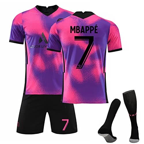 Image of Kids Football Kit 24/25 Home/Away Boy's Soccer Jerseys Football Kits for Boys Youth Trainshirts T Shirt, Short and Socks Set Fans Birthday Gifts for Boy Kid