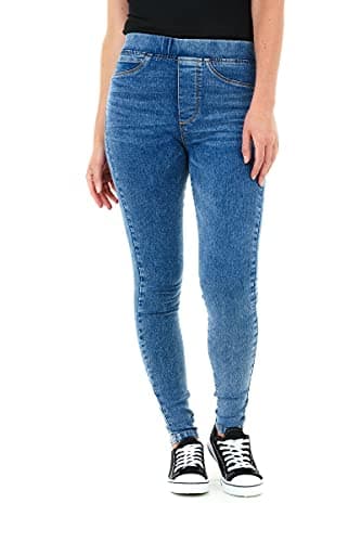 Image of M17 Women Ladies Denim Jeans Jeggings Skinny Fit Classic Casual Trousers Pants with Pockets (8, Acid Blue)