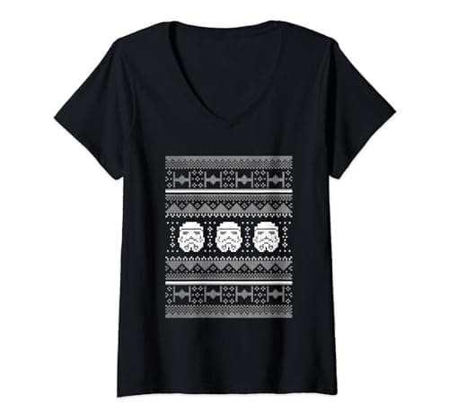 Image of Star Wars Christmas Stormtrooper Knit V-Neck T-Shirt