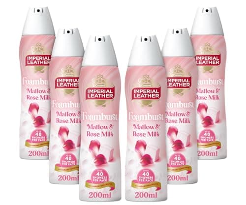 Image of Imperial Leather Mallow & Rose Milk Foamburst Gel to Foam Body Wash Shower Gel, Rich Foaming Body Wash with Luxury Fragrance, Vegan & Cruelty Free (6 x 200ml)