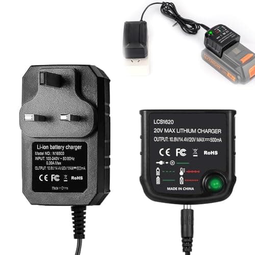 Image of CJBIN 18V LithiumIon Battery Charger for Black & Decker, Replacement LCS1620 for Black & Decker Charger,Drill Li-ion Battery Chargre LBXR20 LBXR20-OPE LB20 LBX20 LBX4020 LB2X4020 LBXR2020-OPE,UK Plug