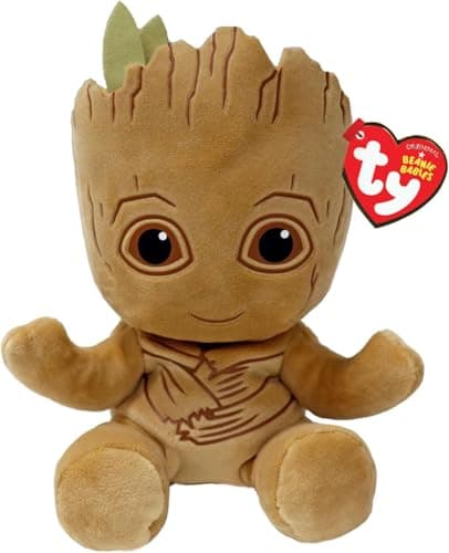 Image of TY Groot Marvel Avengers Beanie Babies Regular, Licensed Beanie Baby Soft Plush Toy, Collectible Cuddly Stuffed Teddy