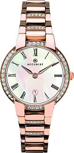 Image of Accurist Stainless Steel Quartz Watch for Women Sapphire Crystal Glass Mother of Pearl Dial