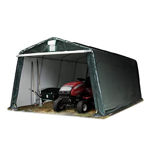Image of TOOLPORT Portable Garage 3.3 x 6.2 m Storage Shed Shelter Tent Carport Car Canopy PE 450 N green