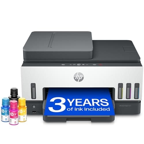 Image of HP Smart Tank 7605 All in One Printer | Perfect for Home | Colour | Wireless, Ethernet | Print, Scan, Copy, Fax | Refillable, Includes up to 3 Years of Ink | 2-Sided Printing | Document Feeder