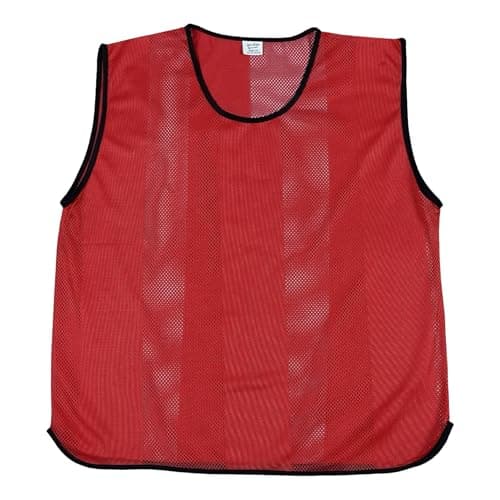 Image of Sterling Sports 5 X Training Bibs Sports Mesh Football Bibs Adult (Pack of 5) - Quick Dry Football Training Equipment For Soccer, Rugby, Basketball & Cricket Bibs (Red, Senior Mens)