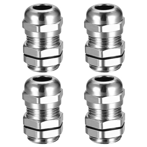 Image of M12 Cable Gland, 4 Pcs PG7 Metal Cable Glands Joints, Waterproof Adjustable Cables Connector, Brass Wire Glands Joints for 3-6.5mm Dia Cables Range - PG7/M12
