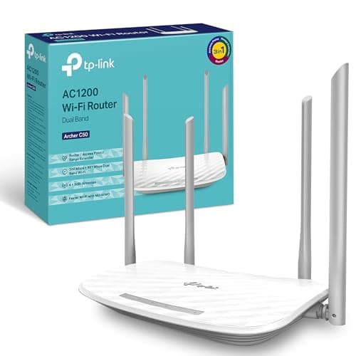 Image of TP-Link Archer C50 AC1200Mbps Wireless Dual-Band WiFi Router, WiFi Speed up to 867 Mbps/5 GHz + 300 Mbps/2.4 GHz, 4+1 Fast Ports, Single-Core CPU, Guest Network, Parental Control, Easy Setup