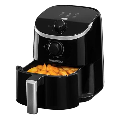 Image of Daewoo 2L Compact Manual Air Fryer – Space-Saving Mini Air Fryer with 80-200°C Temperature Control, 30-Minute Timer, Energy Efficient, Oil-Free Cooking, Healthy Frying for Small Households