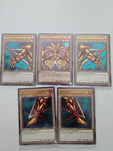 Image of Exodia The Forbidden One - YuGiOh Lost Art Yugi's God Card 5 Card Set LART-EN004, LART-EN005, LART-EN002,LART-EN006, LART-EN003